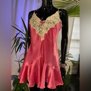 Vintage 90s Victoria Secret slip dress in Barbie pink